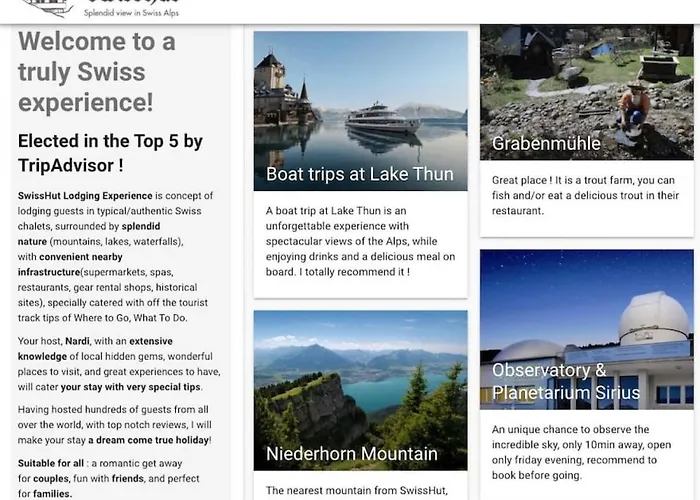 シャレー Thun Alps Scenic Views And Concierge By Swisshut *